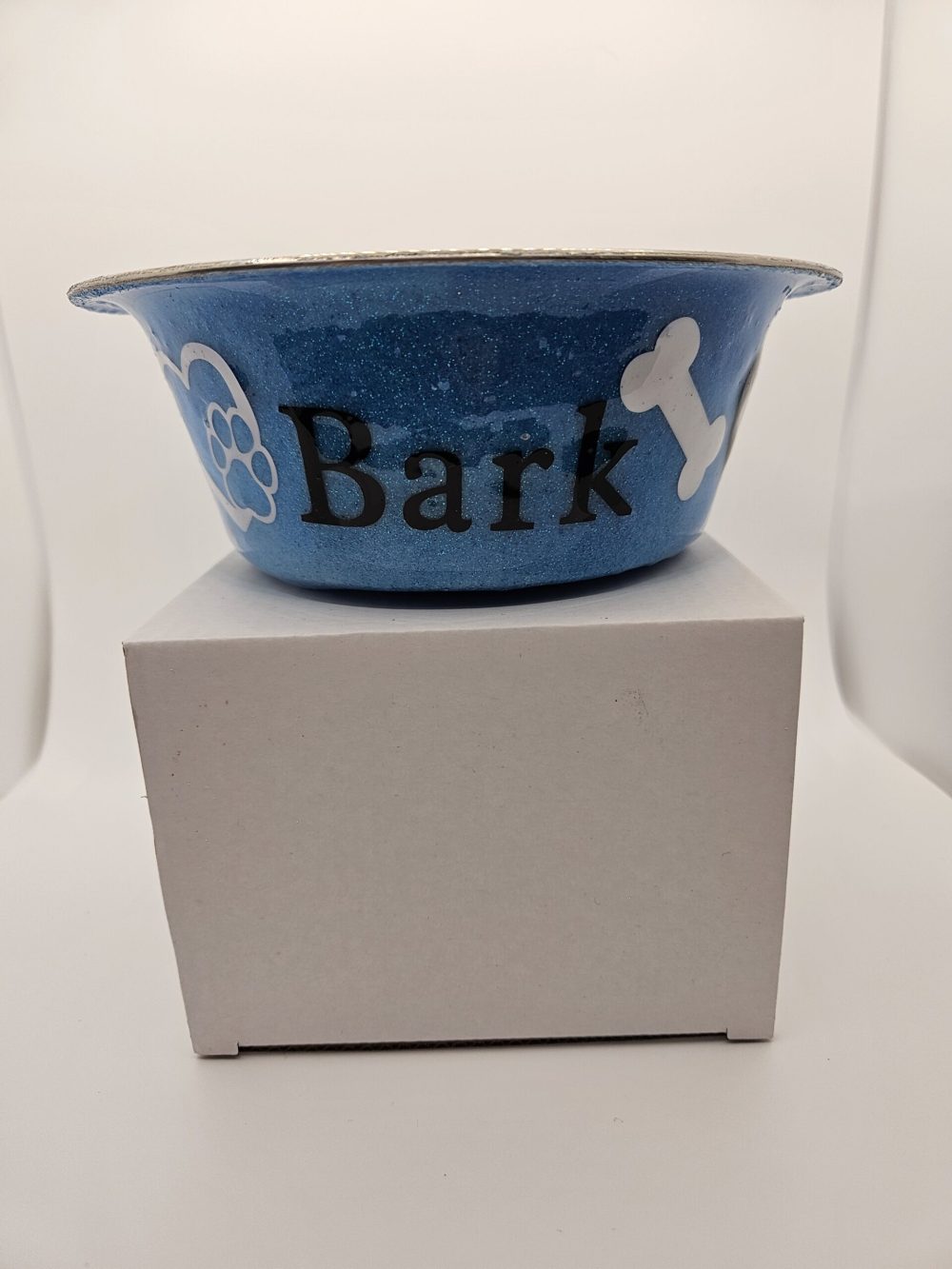 Blue Glitter Dog Bowl