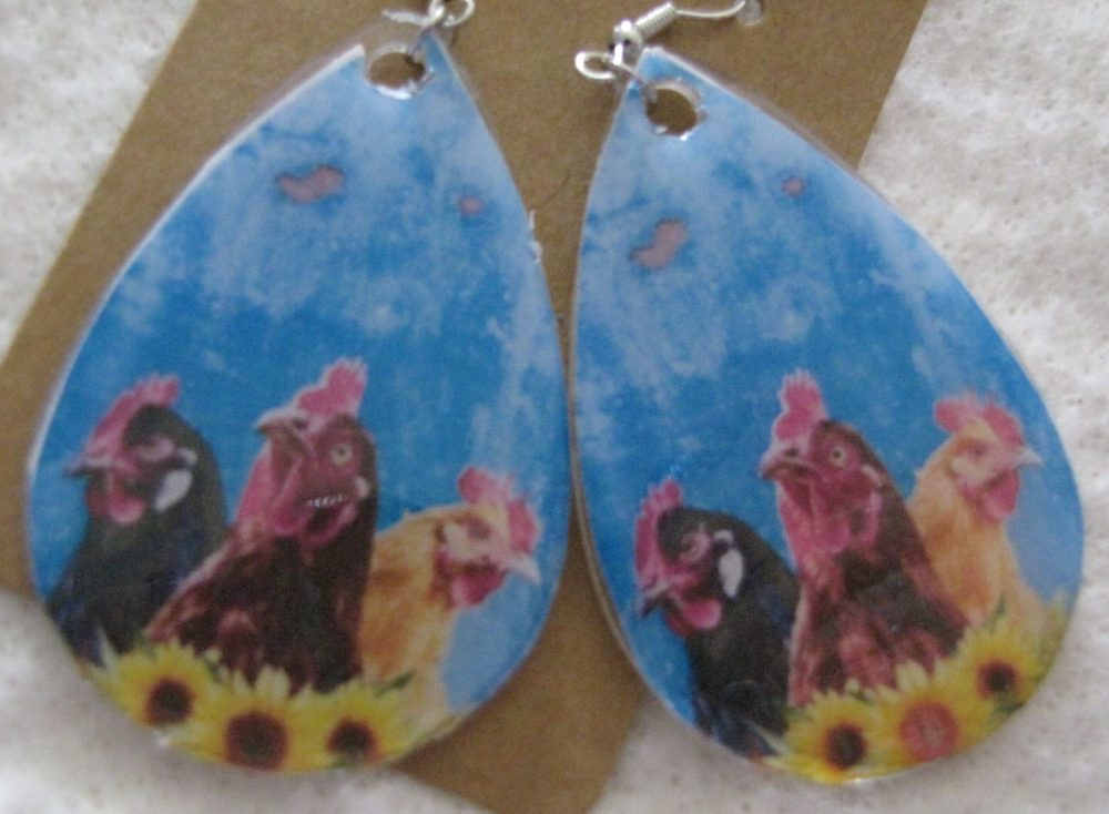 Chicken Teardrop Earrings