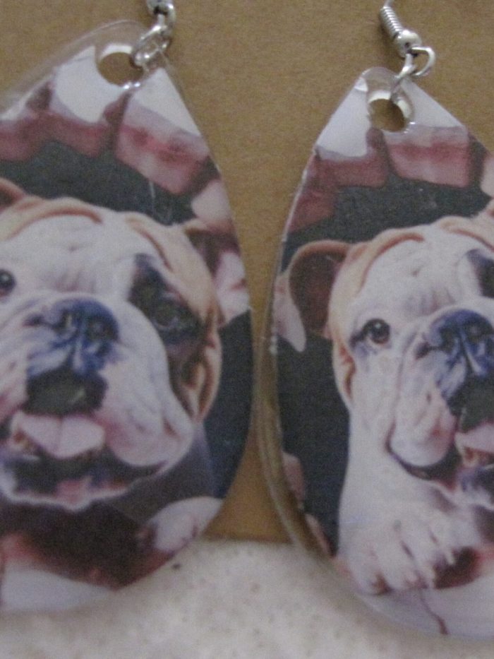 Bull Dog Teardrop Earrings