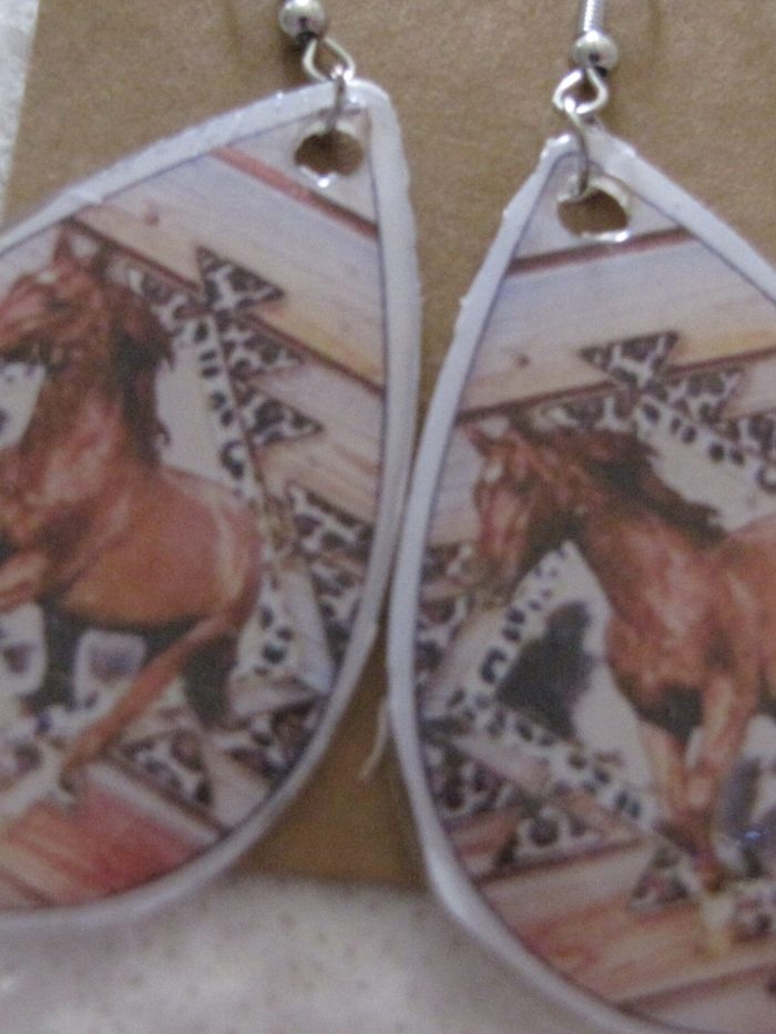 Running Horse Teardrop Earrings
