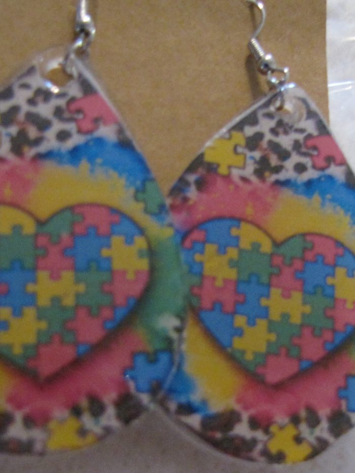 Autism Awareness Teardrop Earrings