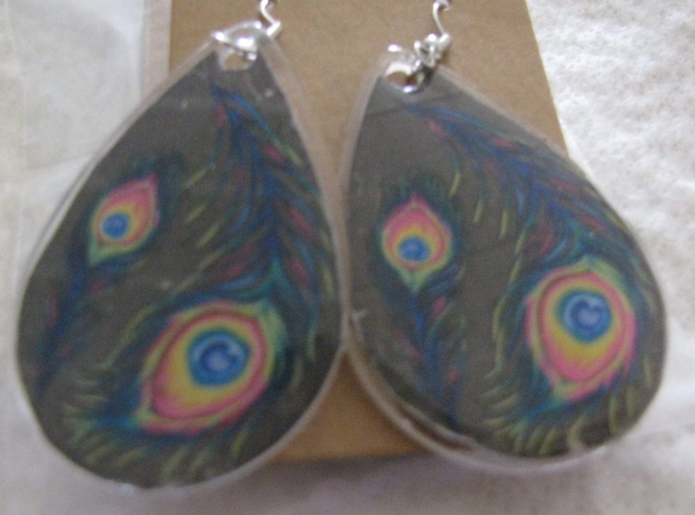 Peacock Teardrop Earrings