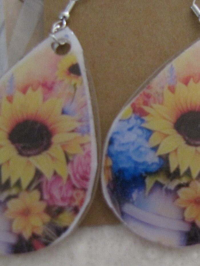 Sunflower Teardrop Earrings