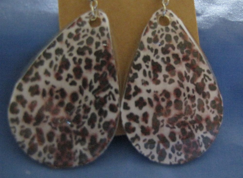 Leopard Teardrop Earrings