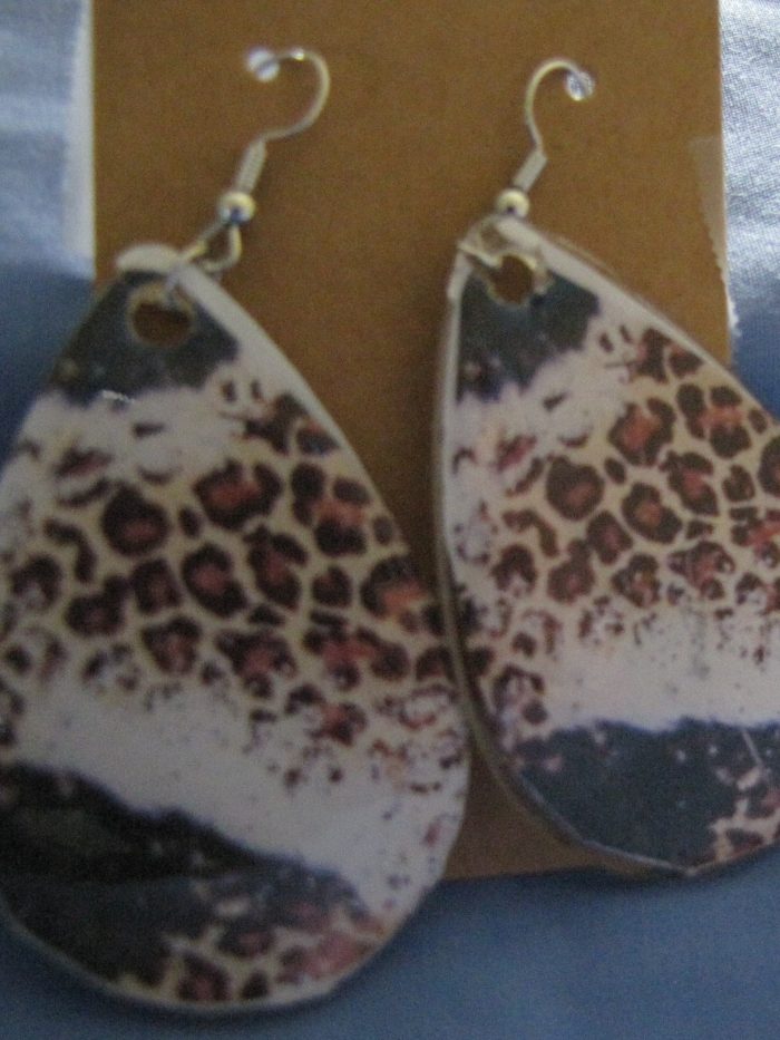 Leopard Design Teardrop Earrings