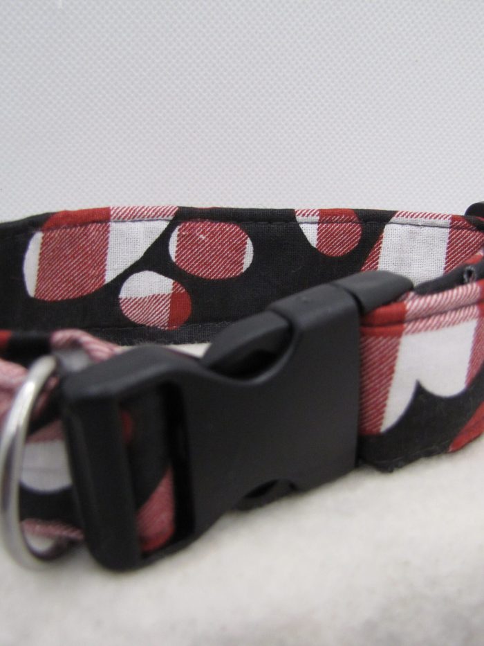 Plaid Paw Print Dog Collar