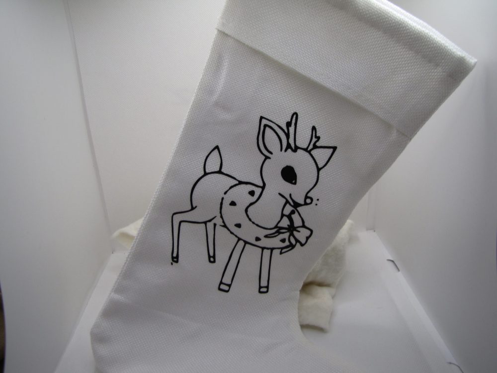 Reindeer Re washable Coloring Stocking