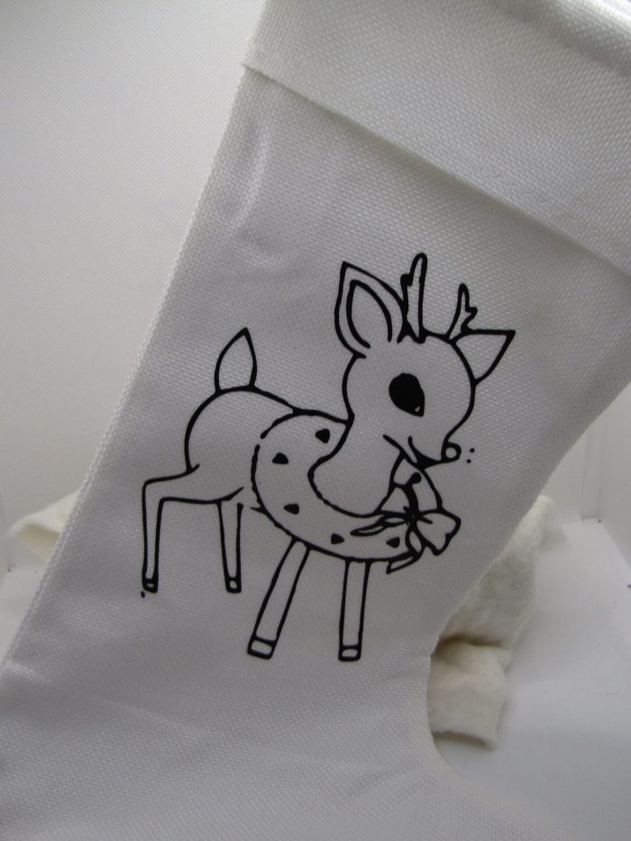 Reindeer Re washable Coloring Stocking
