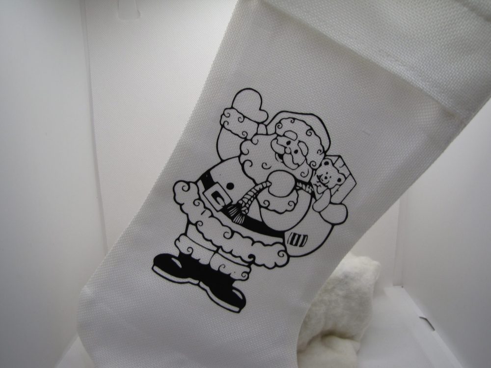 Santa Re washable coloring  Stocking