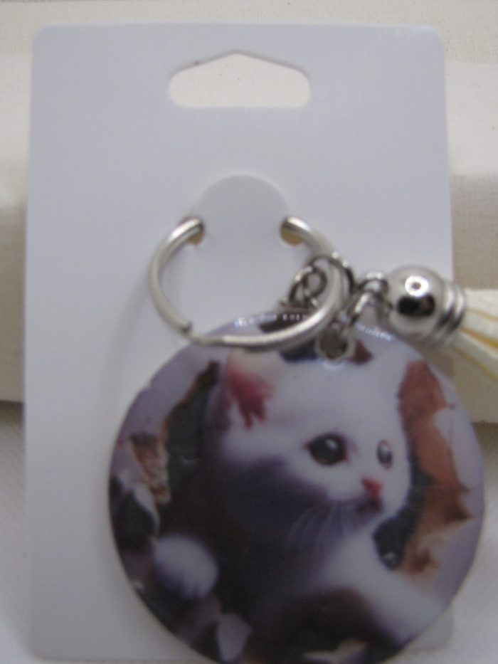 White Kittie Key Chain