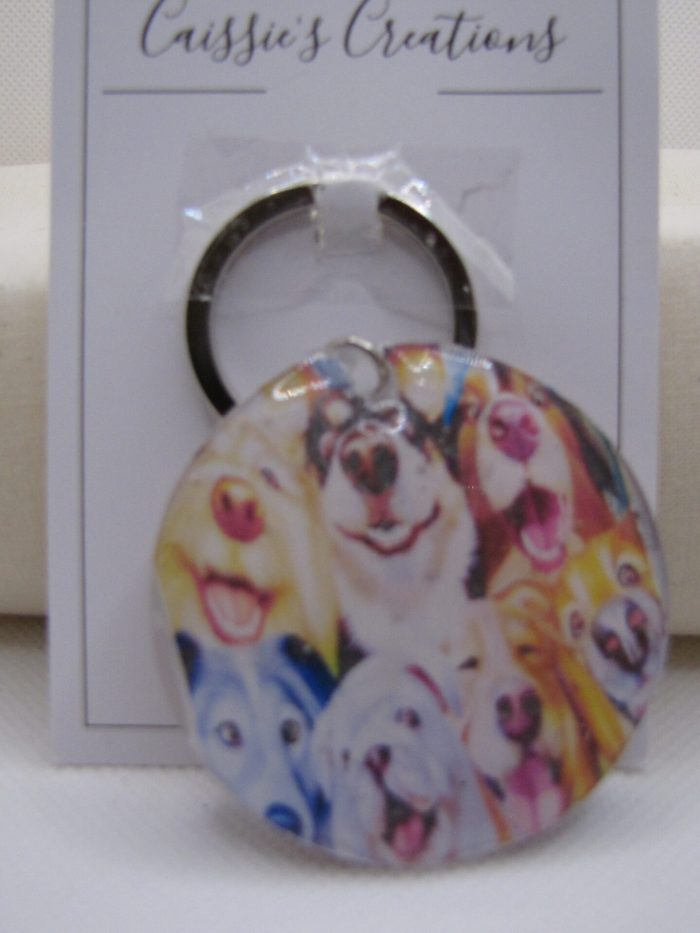 Group Dog Selfie Key Chain