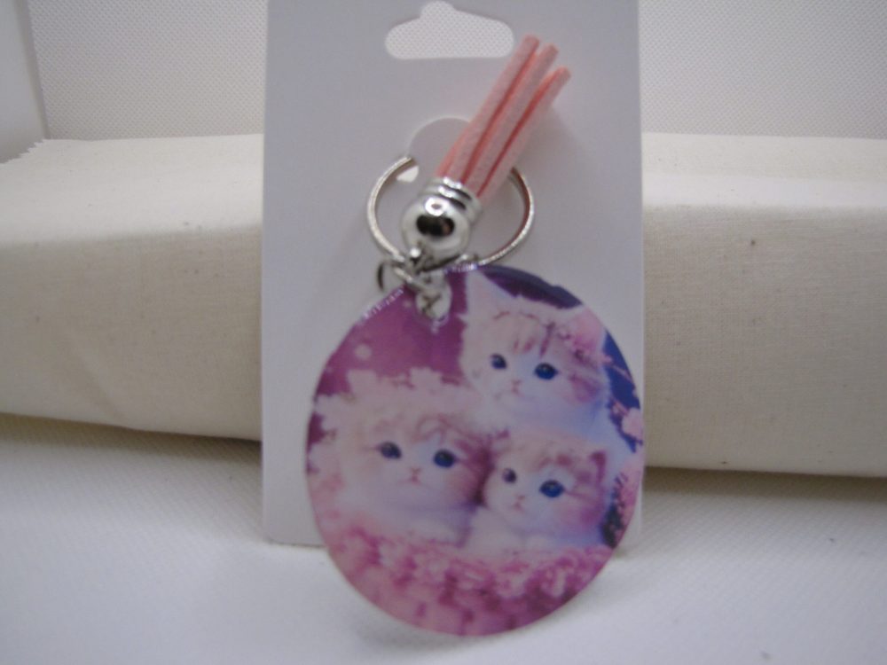 Triple Kitty Key Chain
