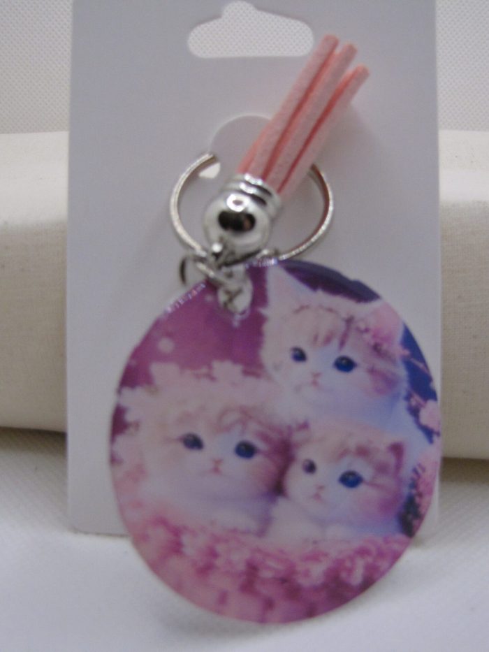 Triple Kitty Key Chain