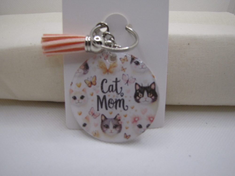 Cat Mom Key Ring