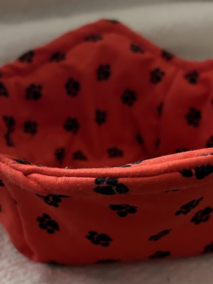 Microwave Red with Black Paw Print Bowl Cozie