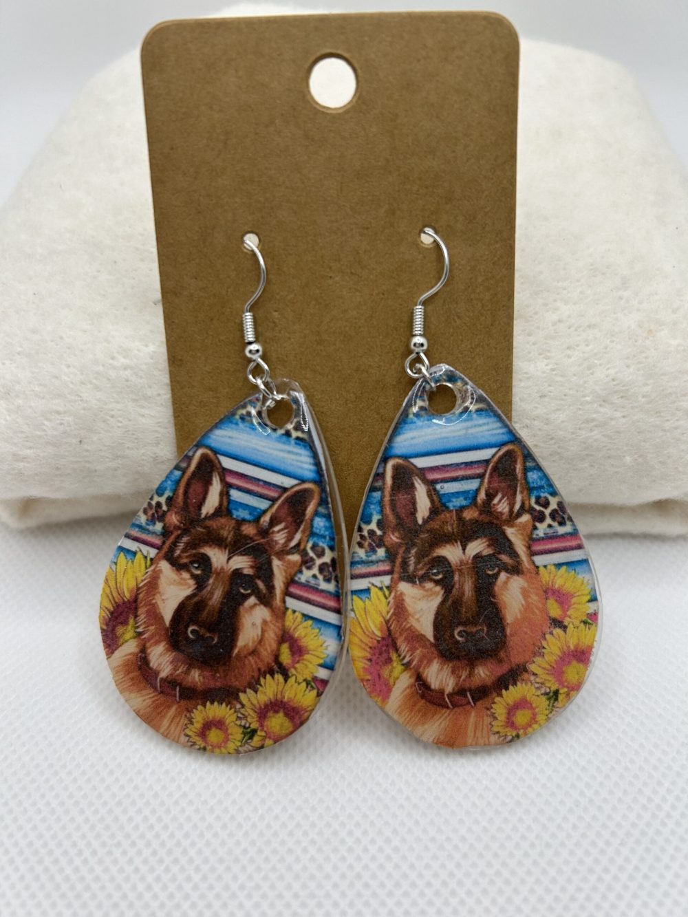 German Shepard Teardrop Earrings