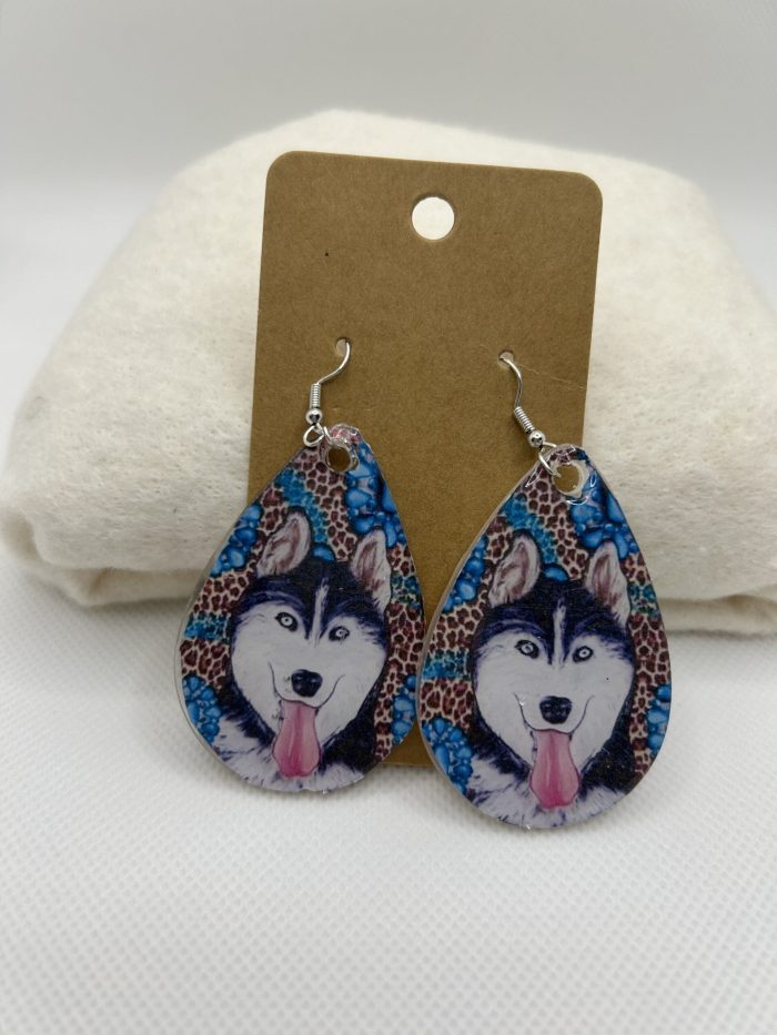 Huskie Teardrop Earrings