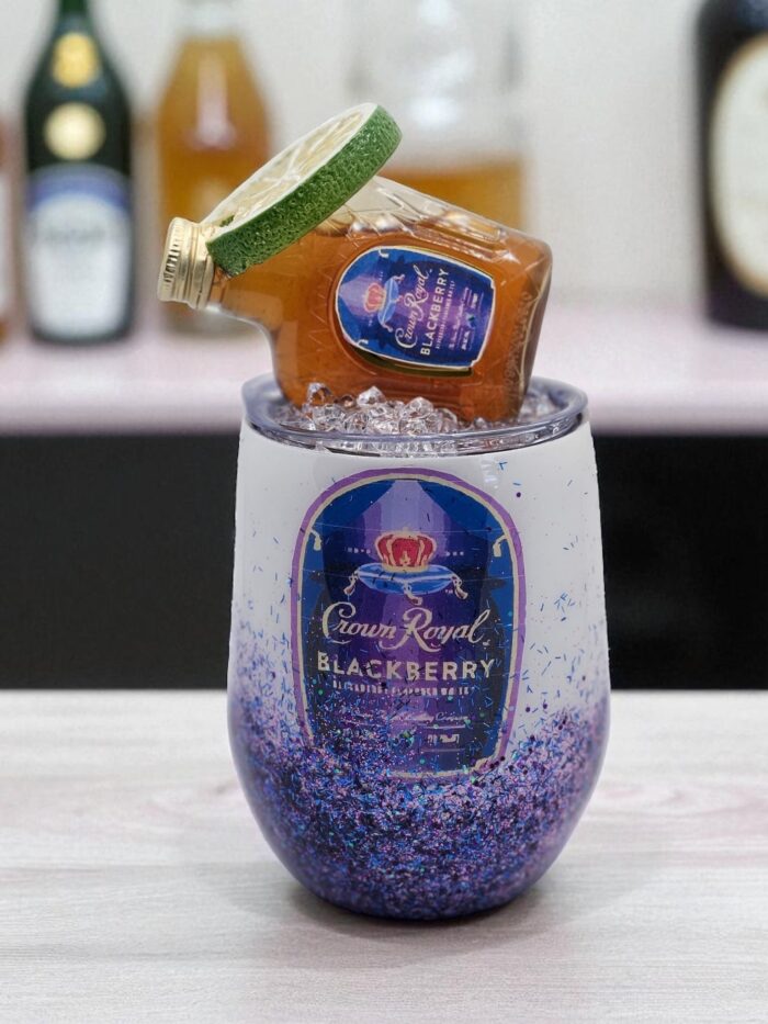 Blackberry Crown Royal Wine Tumbler with Specialty Topper